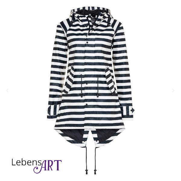 Regenjacke Weiß-Blau 100% wasserdicht atmungsaktiv