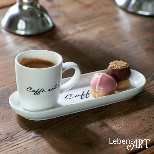Espresso-Tasse Porzellan Tablett