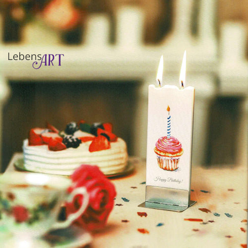 Kerze flach Happy Birthday