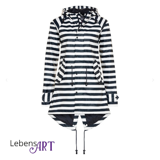 Regenjacke Weiß-Blau 100% wasserdicht atmungsaktiv