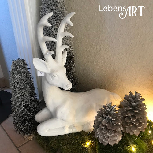 Hirsch liegend geweißt majestätisch