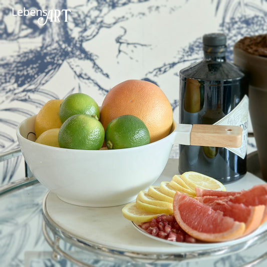 Obst-Schale aus Porzellan weiß