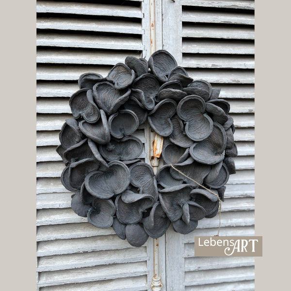 Kranz aus Badam grau wash D.55cm