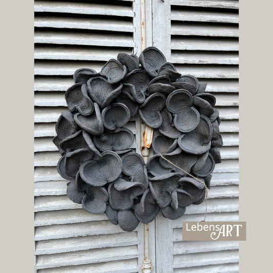 Kranz aus Badam grau wash D.55cm