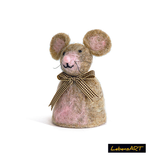 Eierwärmer Maus Filz Handarbeit 12cm Ostern