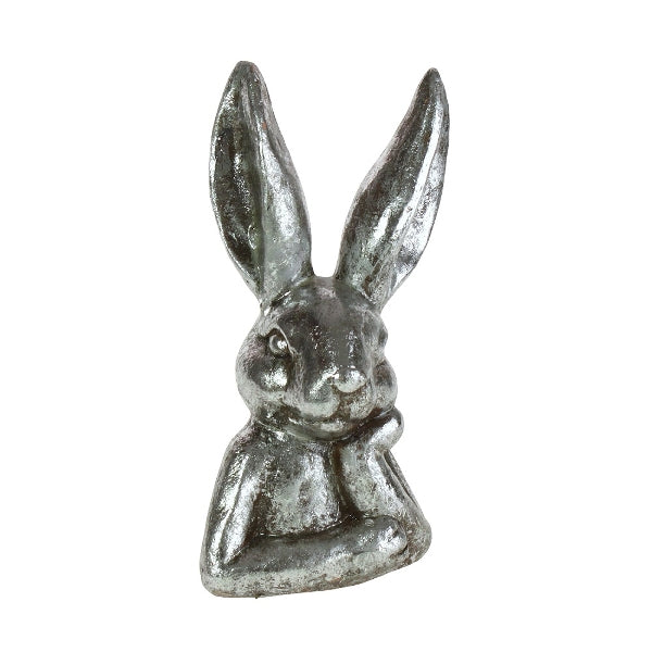 Hase Büste Keramik silber #51760