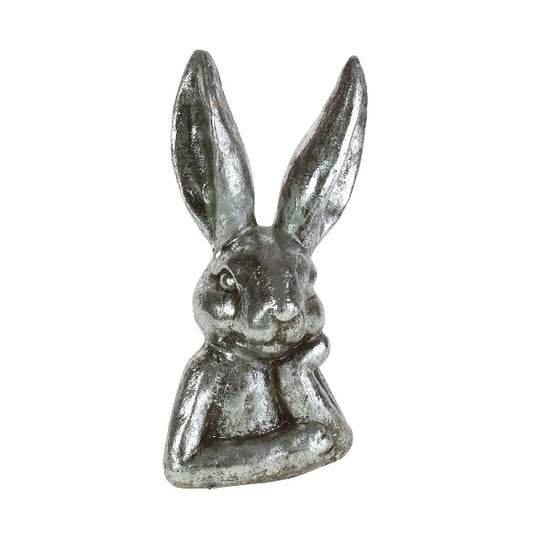Hase Büste Keramik silber #51760