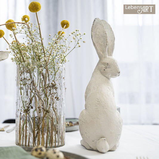 Hase antik White Wash - Polyresin - H26cm