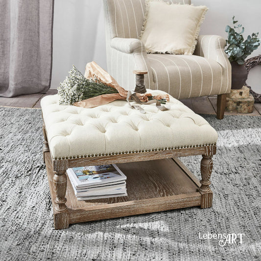 Hocker HENRYA ChesterfieldSteppung beige #21700