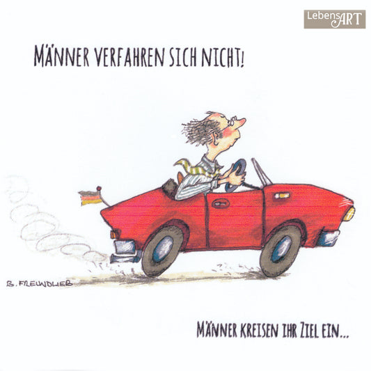 Holzbild Männer verfahren sich nicht