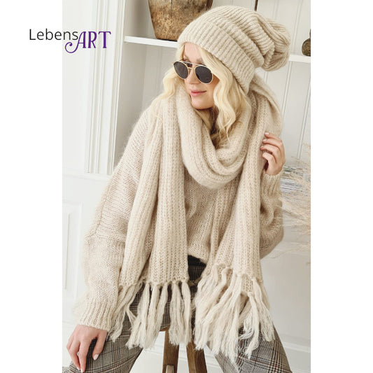Schal Muffy Mohair Beige