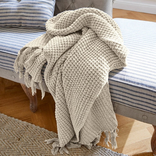 Plaid KENDALL Baumwollstoff Fransenabschluss WashedLook #14158