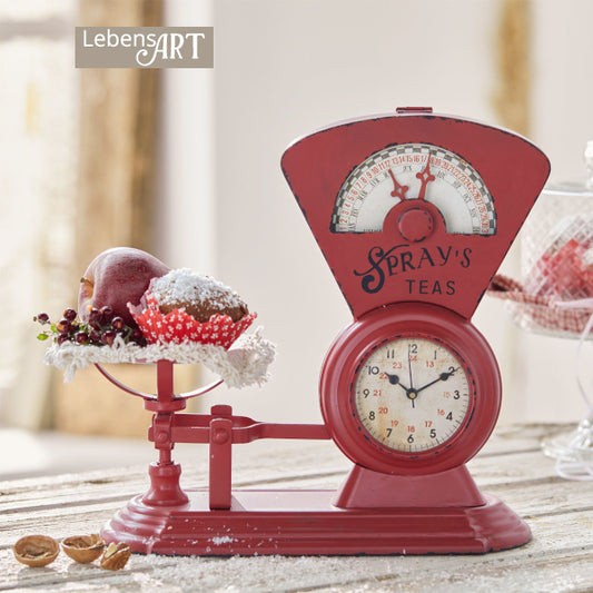 Nostalgische Uhr Waage Eisen antikrot