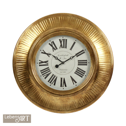 Wanduhr Antique-Style goldfarben