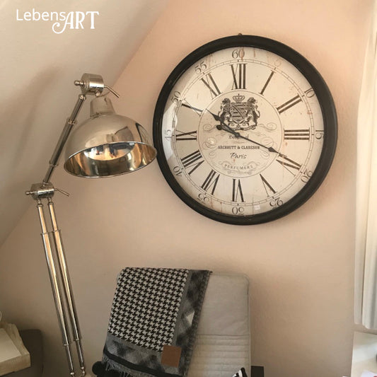 Wanduhr Paris-Style Holz/Glas braun