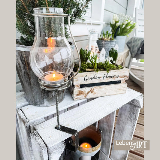Windlicht CALINDRA Schraubzwinge Glas silber #15494